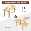 Extendable Solid Wood Rectangular Dining Table — Seats 10, Modern Farmhouse