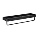 GobekUsa Black Aluminum Bathroom Shower Shelf with Hook Bar and Shampoo Holder