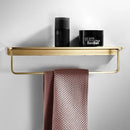 GobekUsa Brushed Gold Bathroom Hardware Set: Towel Rack, Corner Shelf, Paper Holder, Hook, Toilet Brush Holder