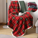 GobekUsa Cozy Coral Fleece Plaid Blanket - Soft & Warm Flannel Bedspread