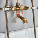 GobekUsa Brass Bathtub Shower Faucet Set with Dual Knobs and Handshower