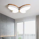 GobekUsa LED Butterfly Chandelier Modern Wood Ceiling Light for Kids Room