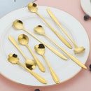 GobekUsa Gold Flower Stainless Steel Teaspoons Set for Coffee, Desserts, and Ice Cream