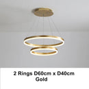 GobekUsa LED Chandelier Rings Pendant Light - Coffee Gold Dimmable Ceiling Lamp