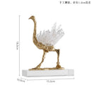 GobekUsa Golden Crane Copper Crystal Handmade Home Decor Craft