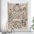 GobekUsa Black & White Tarot Witchcraft Tapestry | Bohemian Hippie Mandala Wall Decor