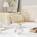 GobekUsa Crystal Metal Golden Coral Handicraft Home Decor for Modern Living Space