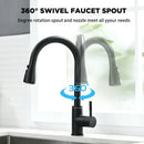 GobekUsa LED Single Hole Kitchen Faucet with Pull Out Spout and Stream Sprayer