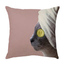 GobekUsa Cute Cat Face Decorative Cushion Cover Soft Linen Pillow for Home Sofa
