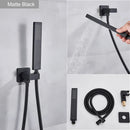 GobekUsa Black ABS Handshower Head with 150cm Stainless Hose - Wall Mounted Faucet Accessory