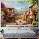 GobekUsa Green Plant Landscape Tapestry | Boho Wall Hanging for City Castle Hill