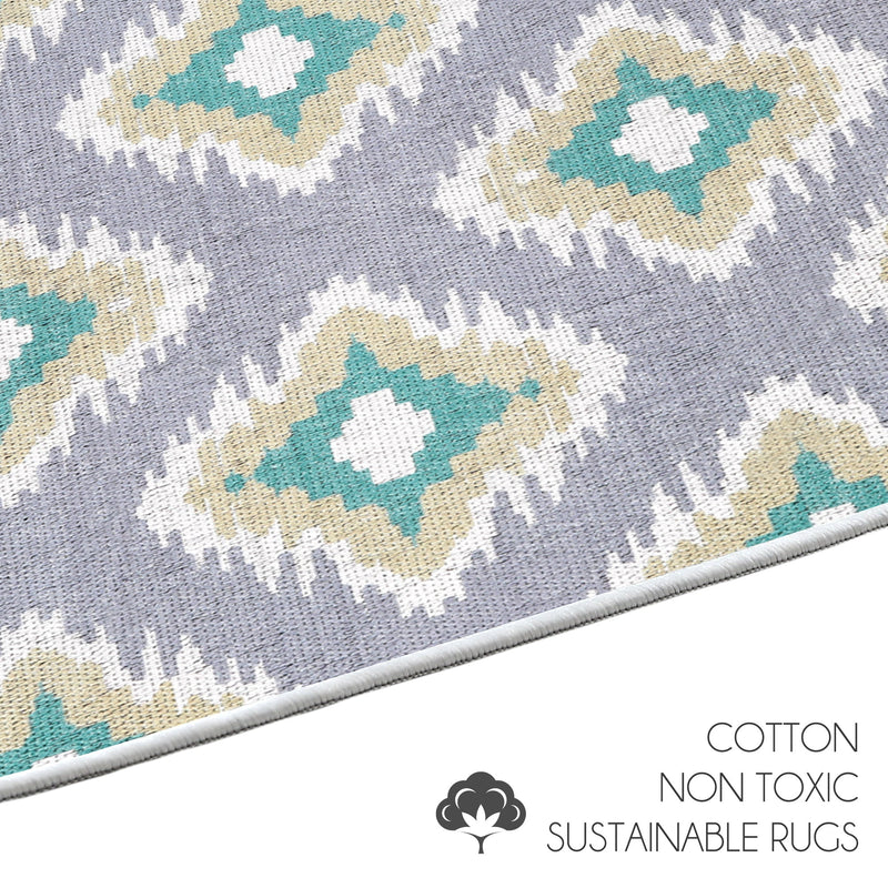 Sussexhome Tetra Multi Collection 2 x 3 Foot Heavy Duty Low Pile  Landing Rug Runner