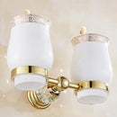 GobekUsa Gold Crystal Bathroom Accessories Set: Luxe Brass Bath Hardware Wall Mount Collection