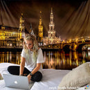 GobekUsa City Night Scene Tapestry with European London Style Wall Hanging