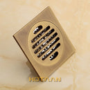 GobekUsa Antique Brass Flower Art Bathroom Accessory Floor Drain Waste Grate - 100mm*100mm