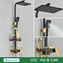 GobekUsa Brass LCD Thermostatic Mixer Shower Set with Bidet and Tub Spout