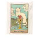 GobekUsa Cat Divination Tarot Card Tapestry Moon Phase Wall Hanging Décor