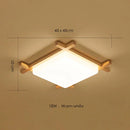 GobekUsa Japanese Wood Ceiling Light Tatami Lamp Flush Mount Living Room Bedroom Square