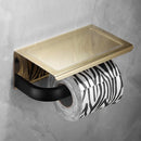 GobekUsa Gold & Black Bathroom Set - Shelf, Towel Rack, Holder, Brush Holder & More