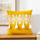GobekUsa Boho Gold Embroidered Cotton Pillow Cover, 45x45/30x50cm