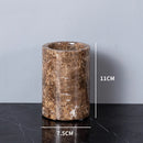 GobekUsa Emperador Dark Marble Bathroom Set: Toothbrush Holder, Soap Dish, Soap Dispenser