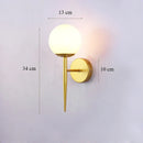 GobekUsa Glass Shade Gold Wall Lamp for Bedroom Loft Design, Up Down Iron LED Wall Lights