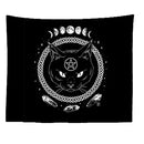 GobekUsa Cat Witchcraft Black Rose Tapestry Wall Hanging Tapestries for Home Decor