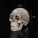 GobekUsa 20cm Carved Skull Figurine Halloween Home Decor Craft Sculpture Ornament