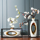 GobekUsa Chinese Style Ceramic Vase in Wooden Frame for Modern Home Decor