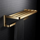 GobekUsa Brushed Gold Bathroom Hardware Set: Towel Rack, Corner Shelf, Paper Holder, Hook, Toilet Brush Holder