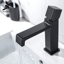 GobekUsa Black Brass Basin Faucet Hot Cold Water Mixer Chrome Finish