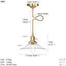 GobekUsa Glass Copper LED Pendant Light for Kitchen Cafe Living Room