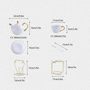 GobekUsa Elegant Bone China Tea Set | Porcelain Teacup & Teapot Set White Gold