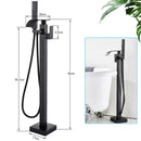 GobekUsa Matte Black Waterfall Bathtub Shower Faucet, Floor Standing Hot Cold Mixer Tap