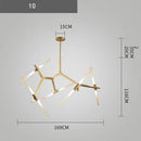 GobekUsa Branch Suspension Pendant Light - Gold Black G9 LED Iron Glass Fixture
