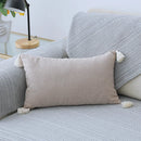 GobekUsa Boho Style Tassel Pillow Cover Set for Sofa Bed, Beige Grey Blue Yellow