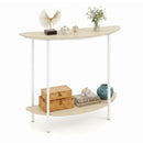 Half Moon Console Table 40 inch 2-Tier Entryway Table with Storage Shelf by DirectDeals
