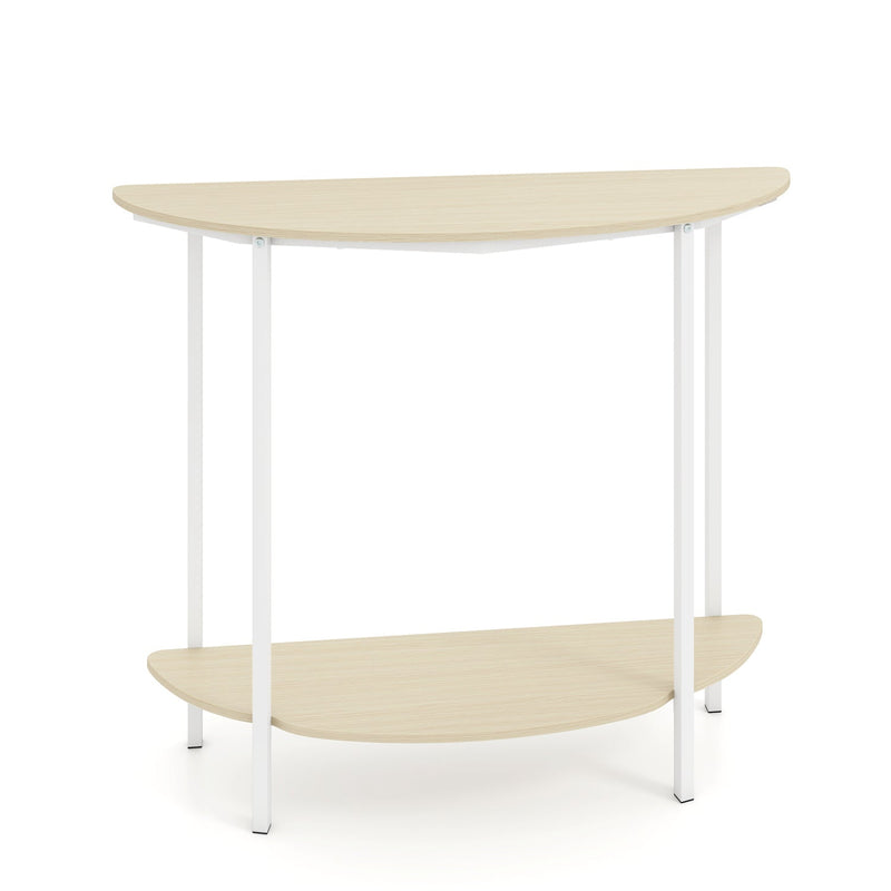 Half Moon Console Table 40 inch 2-Tier Entryway Table with Storage Shelf, photo 3 of 8
