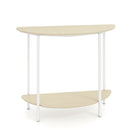 Half Moon Console Table 40 inch 2-Tier Entryway Table with Storage Shelf by LJGDeals