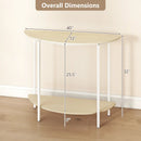 Half Moon Console Table 40 inch 2-Tier Entryway Table with Storage Shelf by LJGDeals