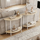 Half Moon Console Table 40 inch 2-Tier Entryway Table with Storage Shelf by LJGDeals