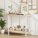 Half Moon Console Table 40 inch 2-Tier Entryway Table with Storage Shelf by LJGDeals