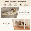 Half Moon Console Table 40 inch 2-Tier Entryway Table with Storage Shelf by LJGDeals