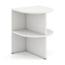 Half Round End Table with Open Shelves for Small Space-White by LJGDeals