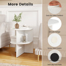 Half Round End Table with Open Shelves for Small Space-White by LJGDeals
