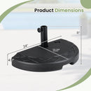 Half Round Patio Umbrella Base 44 lbs Water and Sand Fillable by LJGDeals