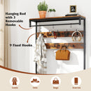 70 Inch Hall Tree with Shoe Storage Bench Freestanding Coat Rack-Rustic Brown by DirectDeals