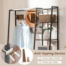 5-in-1 Entryway Hall Tree with Storage Bench with 9 Hooks-Rustic Brown by LJGDeals