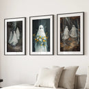 Halloween Ghosts in the Forest Wall Art Prints by Wall Art Set