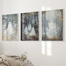 Halloween Ghost Print Trendy Gothic Home Decor by Wall Art Set